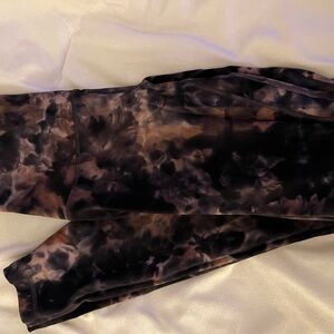 lululemon athletica Black and Brown Tie-Dye Leggings